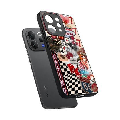 Vegas Vibes sleek vivo v70 cover with tempered glass back and TPU edges