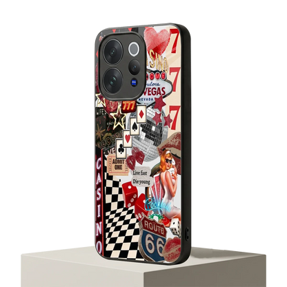 Vegas Vibes vivo v70 mobile cover | shockproof glass phone case