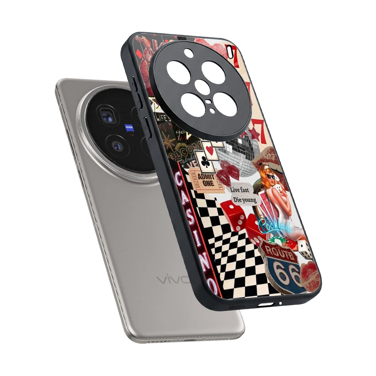Vegas Vibes sleek vivo x200 pro cover with tempered glass back and TPU edges