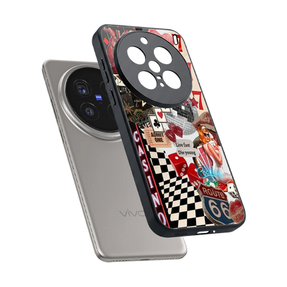 Vegas Vibes sleek vivo x200 pro cover with tempered glass back and TPU edges