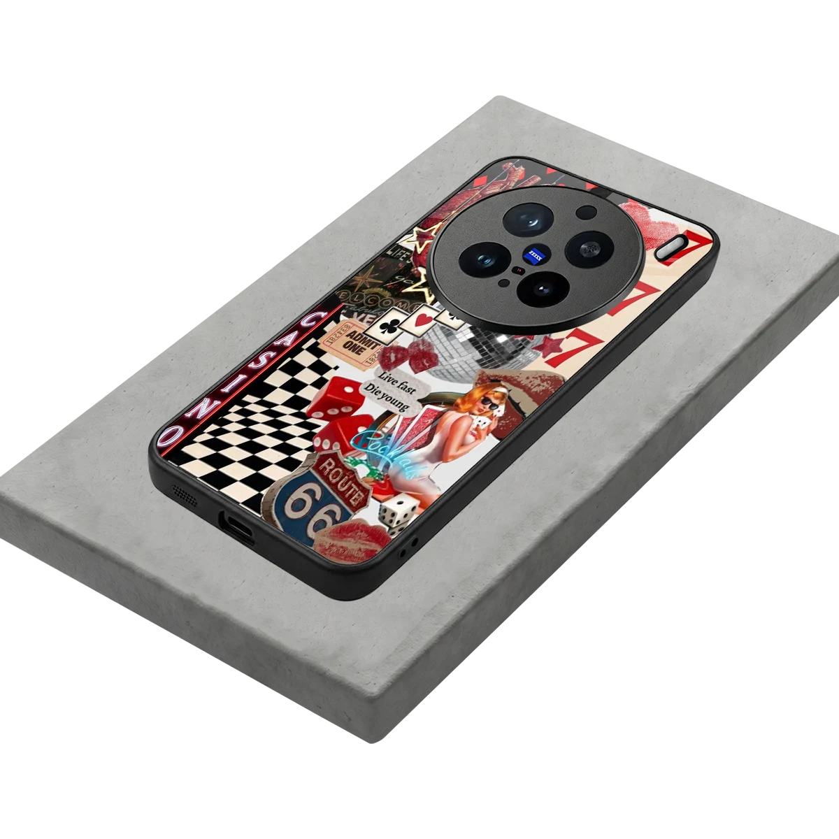 Vegas Vibes stylish phone case for vivo x200 pro | glossy glass and slim fit