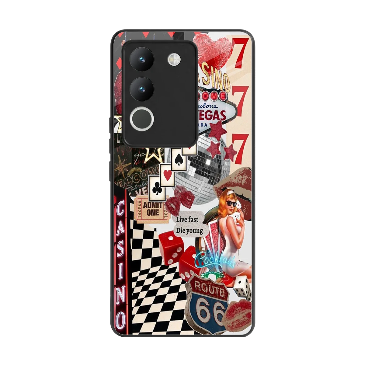 Vegas Vibes back phone cover | glass case for vivo y200 5g