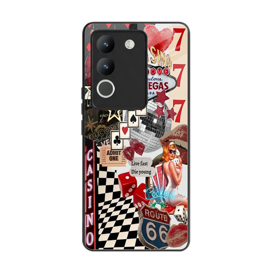 Vegas Vibes back phone cover | glass case for vivo y200 5g