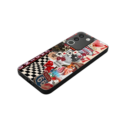 Vegas Vibes stylish phone case for vivo y200 5g | glossy glass and slim fit