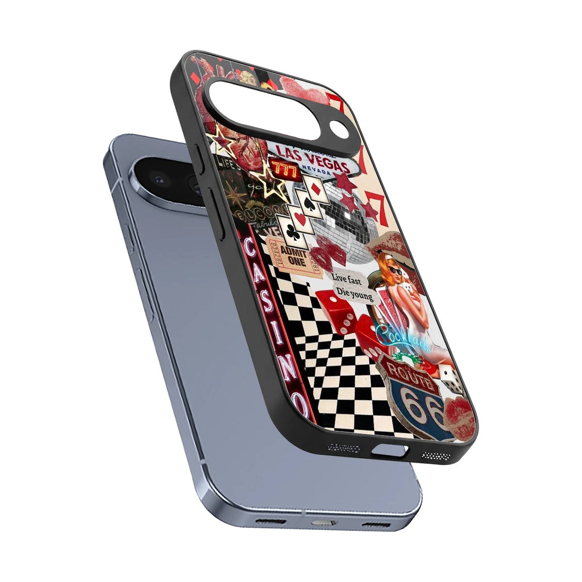 Vegas Vibes sleek google pixel 10 cover with tempered glass back and TPU edges