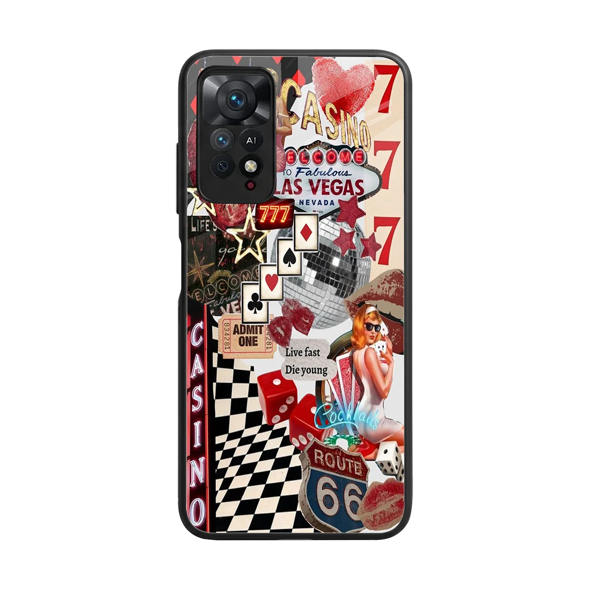 Vegas Vibes back phone cover | glass case for redmi note 11 pro