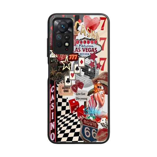 Vegas Vibes back phone cover | glass case for redmi note 11 pro