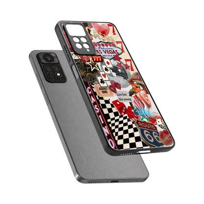 Vegas Vibes sleek redmi note 11 pro cover with tempered glass back and TPU edges