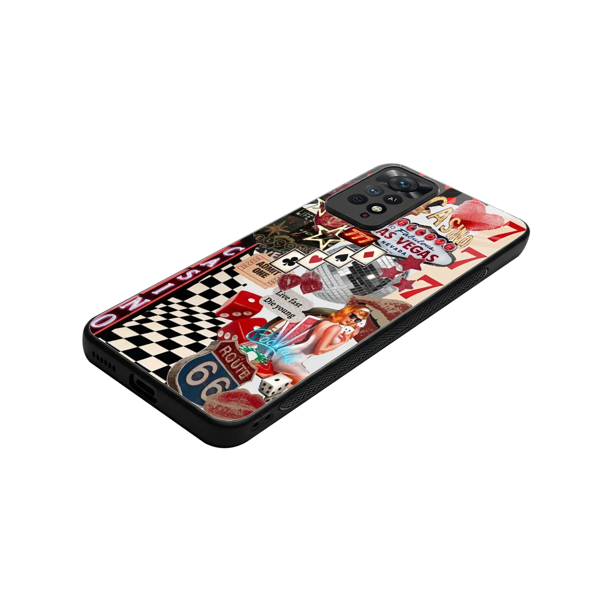 Vegas Vibes stylish phone case for redmi note 11 pro | glossy glass and slim fit