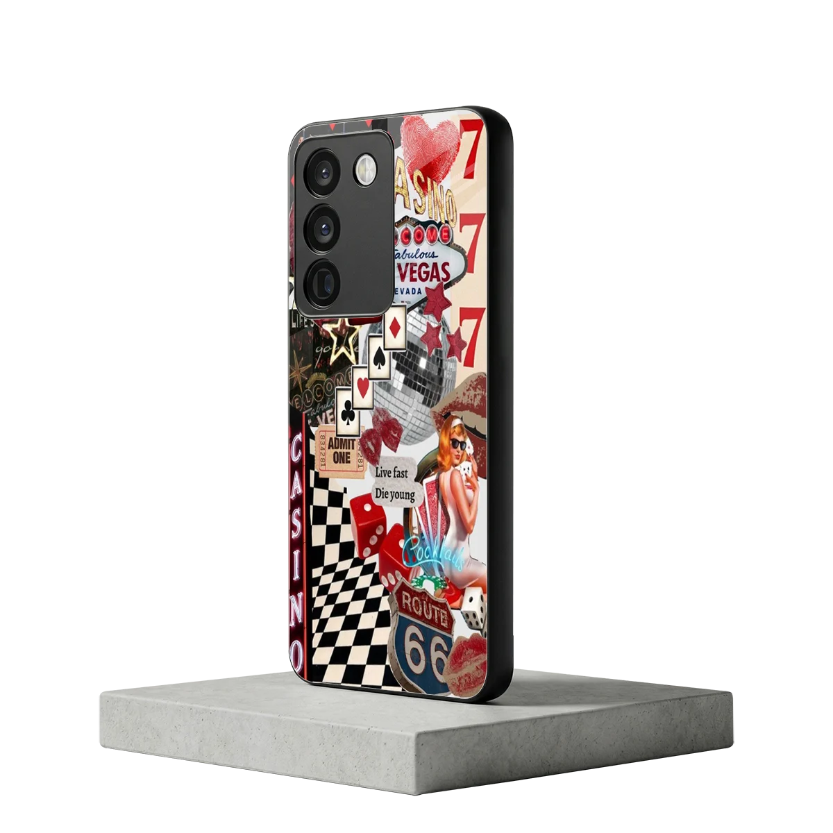 Vegas Vibes vivo y200 5g mobile cover | shockproof glass phone case