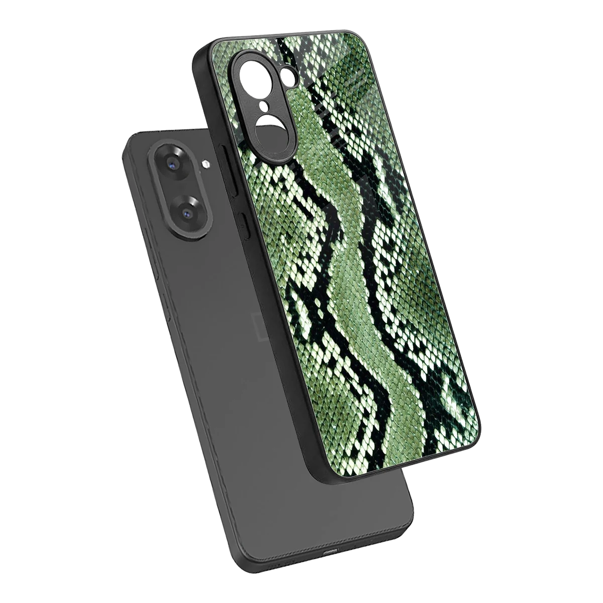 Venom Green sleek oneplus nord ce5 5g cover with tempered glass back and TPU edges