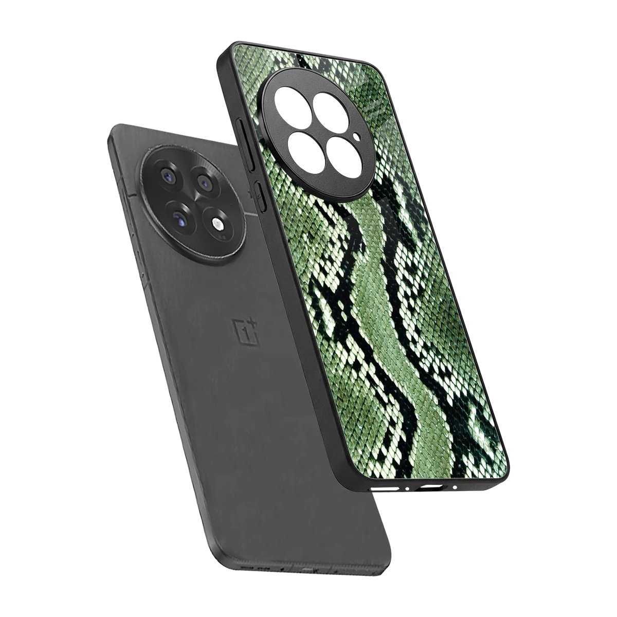 Venom Green sleek oneplus 13 cover with tempered glass back and TPU edges