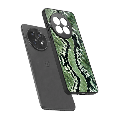 Venom Green sleek oneplus 13 cover with tempered glass back and TPU edges