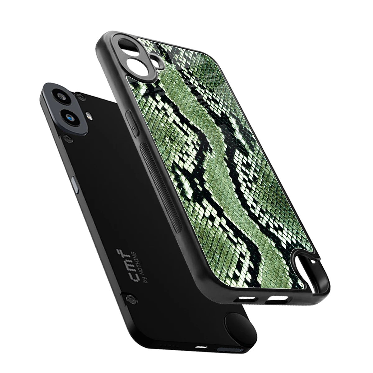 Venom Green sleek cmf nothing phone 1 cover with tempered glass back and TPU edges