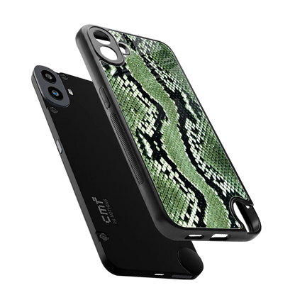 Venom Green sleek cmf nothing phone 1 cover with tempered glass back and TPU edges