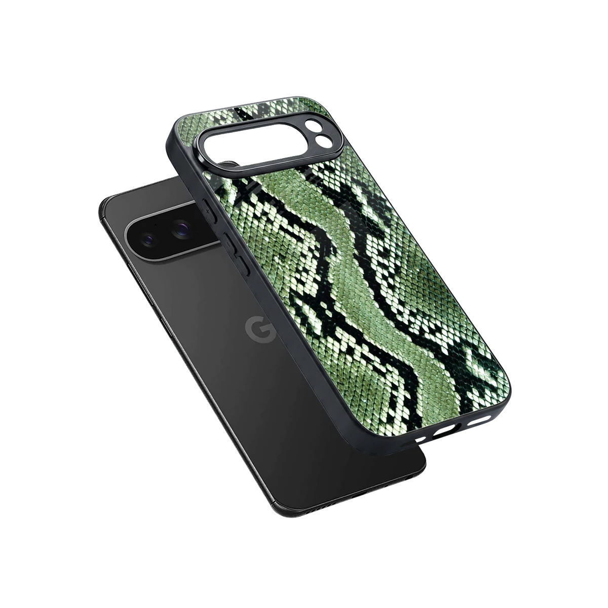 Venom Green sleek google pixel 10 pro xl cover with tempered glass back and TPU edges
