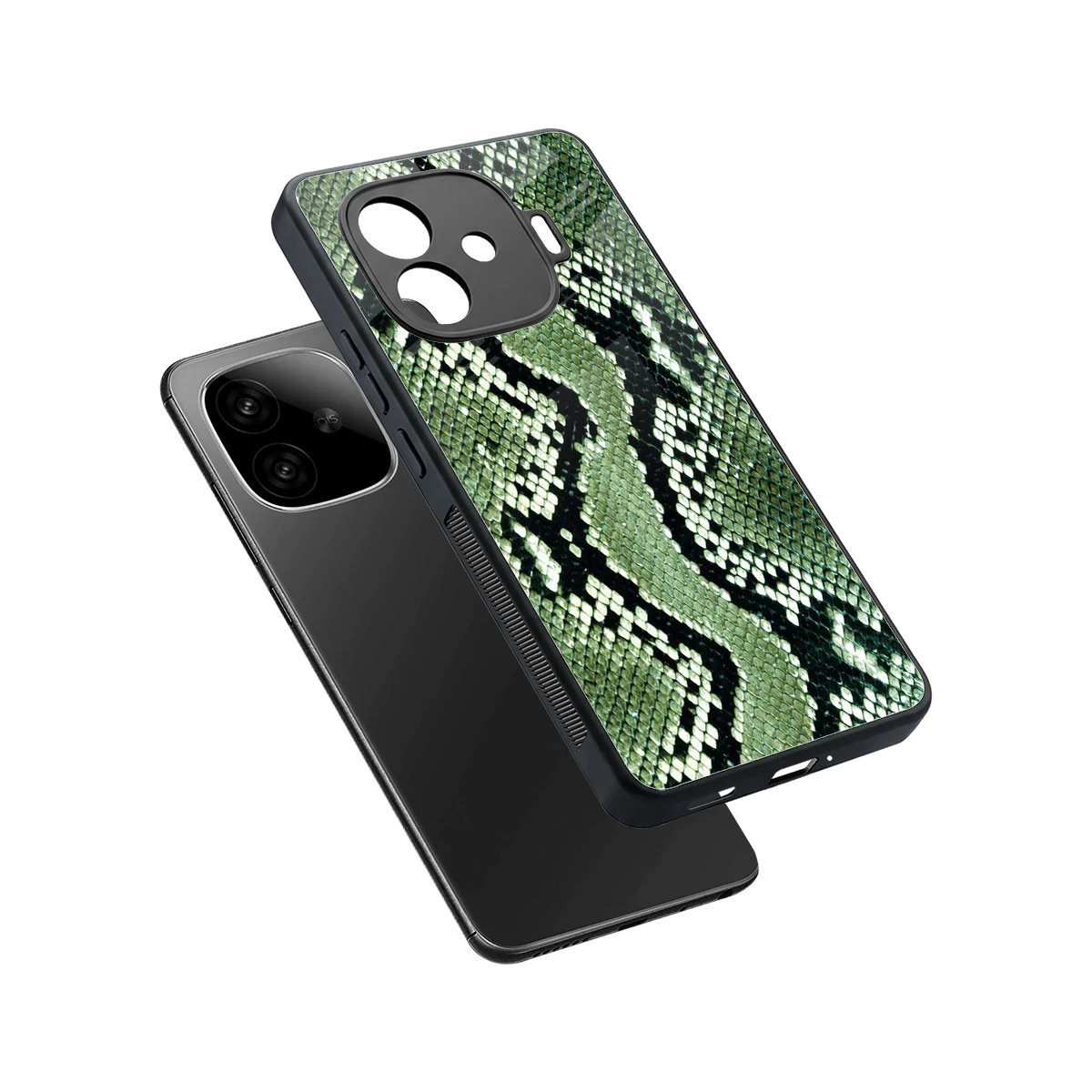 Venom Green sleek iqoo neo 10r 5g cover with tempered glass back and TPU edges