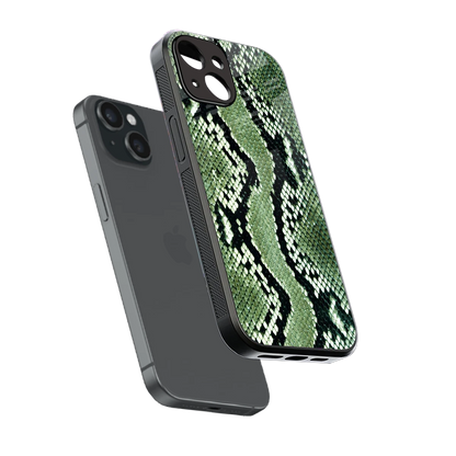 Venom Green sleek iphone 13 cover with tempered glass back and TPU edges