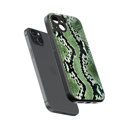 Venom Green sleek iphone 14 plus cover with tempered glass back and TPU edges