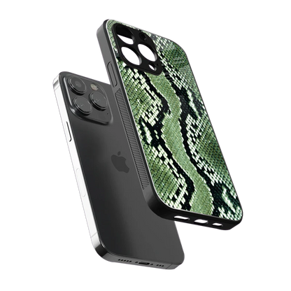 Venom Green sleek iphone 15 pro cover with tempered glass back and TPU edges