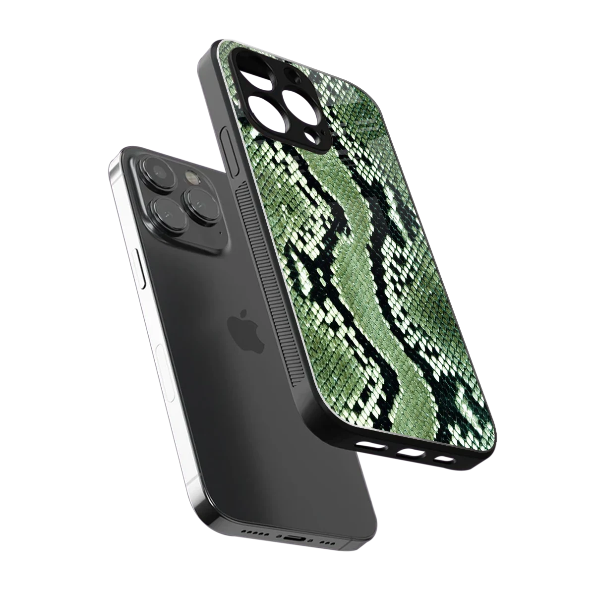 Venom Green sleek iphone 16 pro max cover with tempered glass back and TPU edges