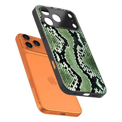 Venom Green sleek iphone 17 pro max cover with tempered glass back and TPU edges