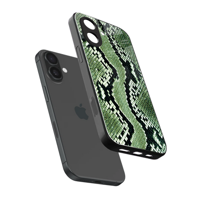 Venom Green sleek iphone 17 cover with tempered glass back and TPU edges
