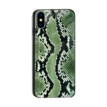 Venom Green sleek iphone x cover with tempered glass back and TPU edges