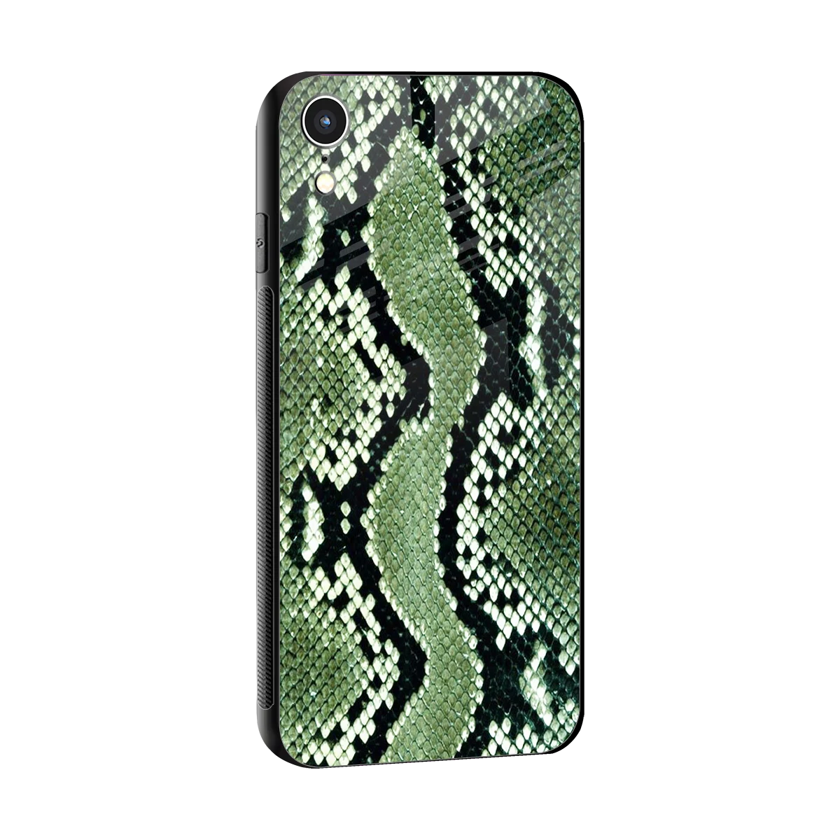 Venom Green sleek iphone xr cover with tempered glass back and TPU edges