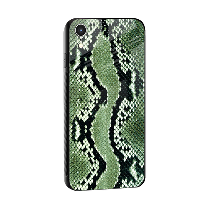 Venom Green sleek iphone xr cover with tempered glass back and TPU edges