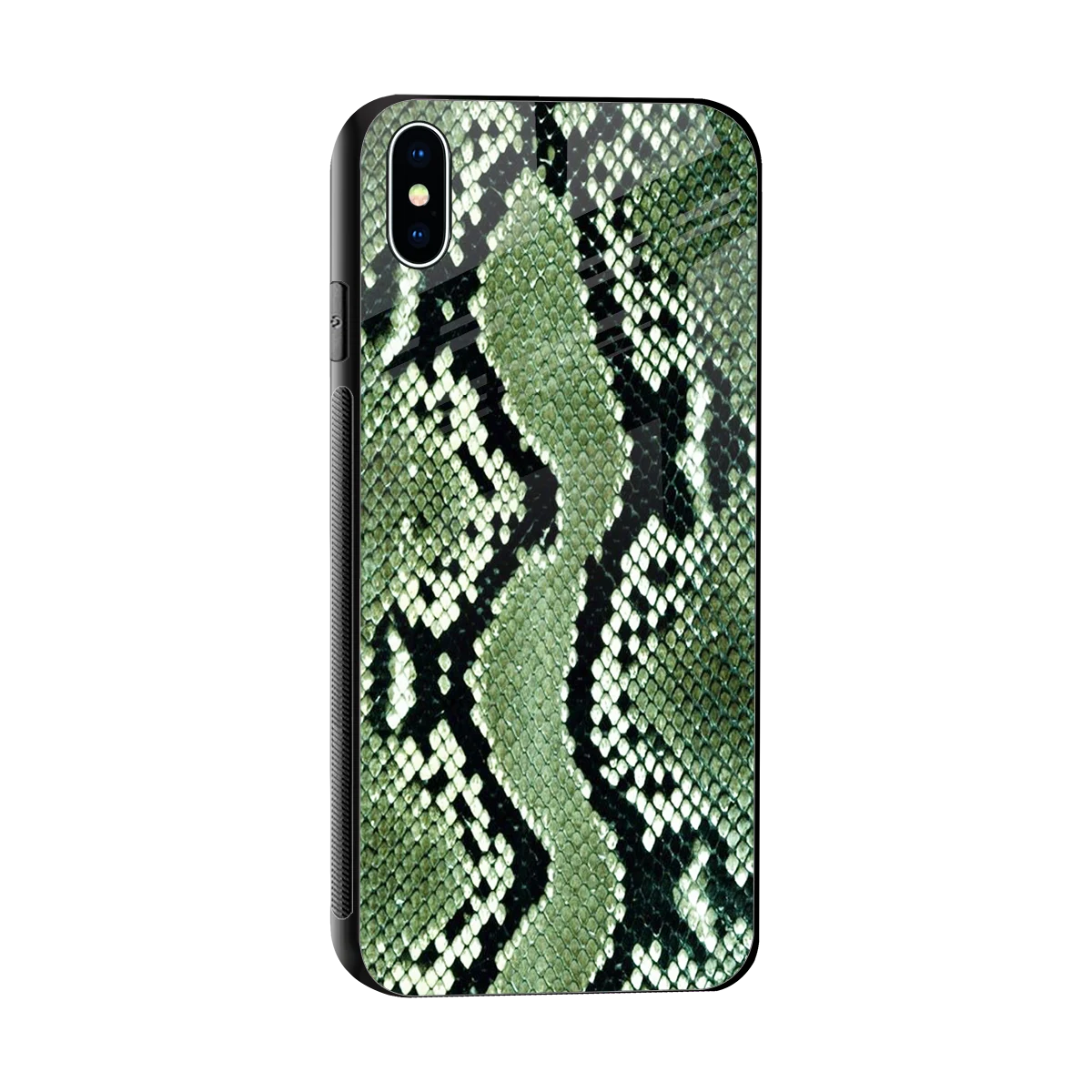 Venom Green sleek iphone xs max cover with tempered glass back and TPU edges