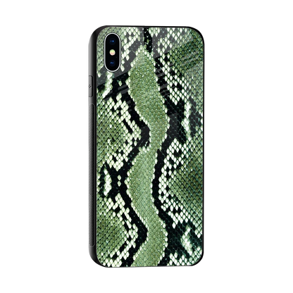 Venom Green sleek iphone xs max cover with tempered glass back and TPU edges