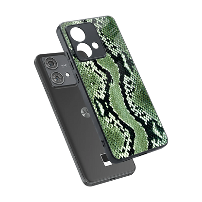 Venom Green sleek motorola edge 40 neo 5g cover with tempered glass back and TPU edges