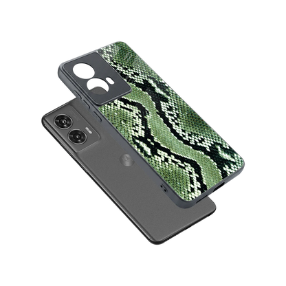 Venom Green sleek motorola edge 50 fusion cover with tempered glass back and TPU edges