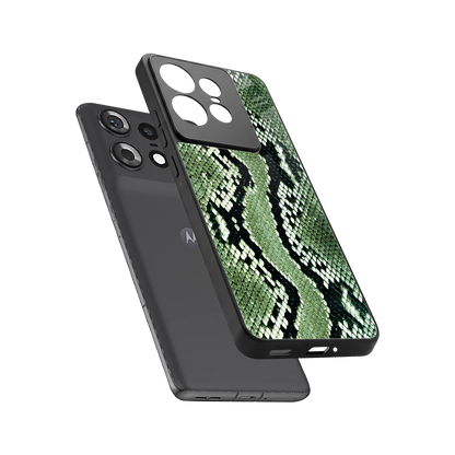 Venom Green sleek motorola edge 50 pro cover with tempered glass back and TPU edges