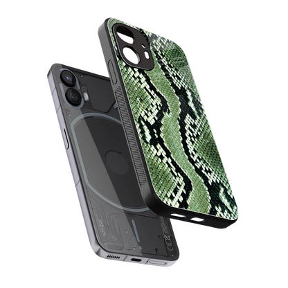 Venom Green sleek nothing phone 2 cover with tempered glass back and TPU edges