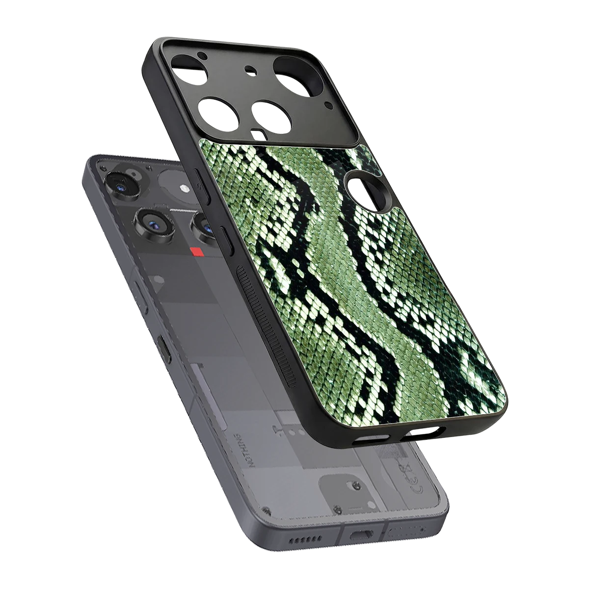 Venom Green sleek nothing phone 3 cover with tempered glass back and TPU edges