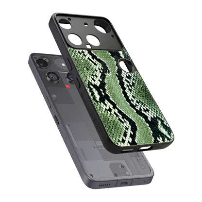 Venom Green sleek nothing phone 3 cover with tempered glass back and TPU edges