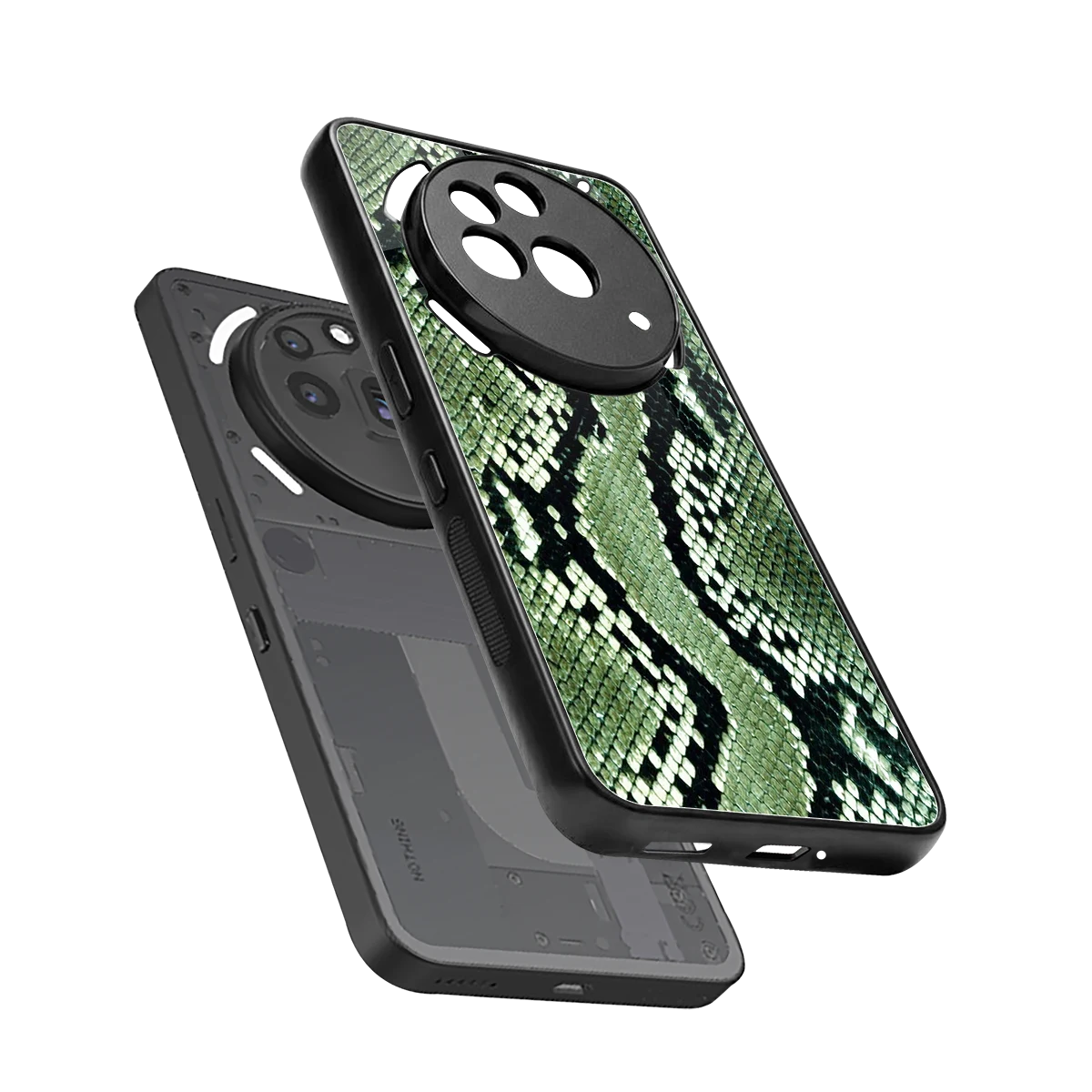 Venom Green sleek nothing phone 3a pro cover with tempered glass back and TPU edges