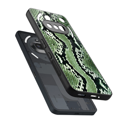 Venom Green sleek nothing phone 3a cover with tempered glass back and TPU edges