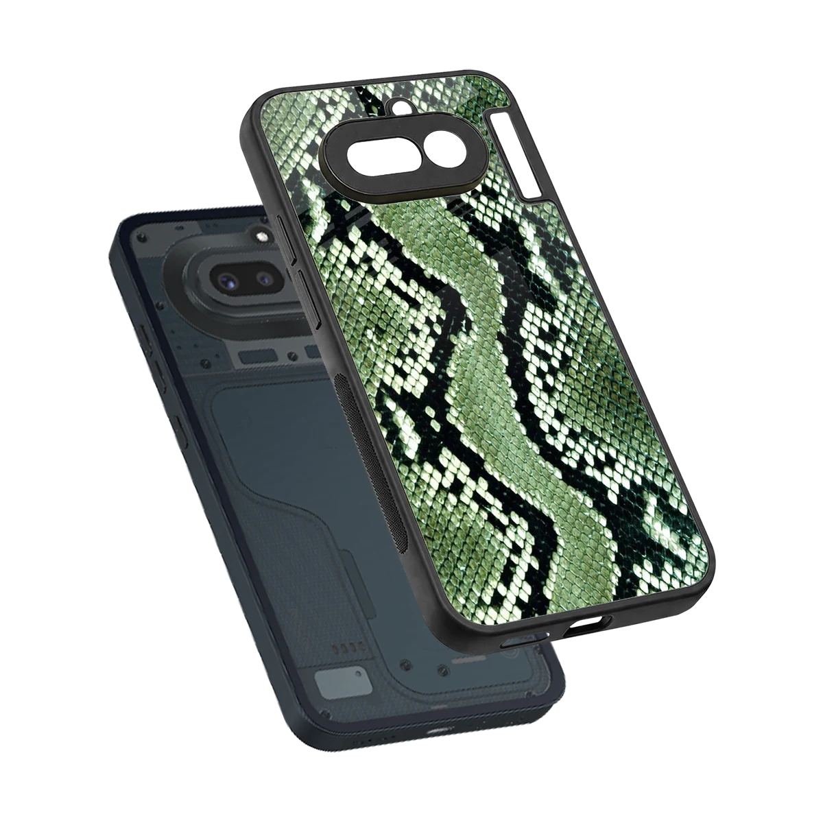 Venom Green sleek nothing phone 4a cover with tempered glass back and TPU edges