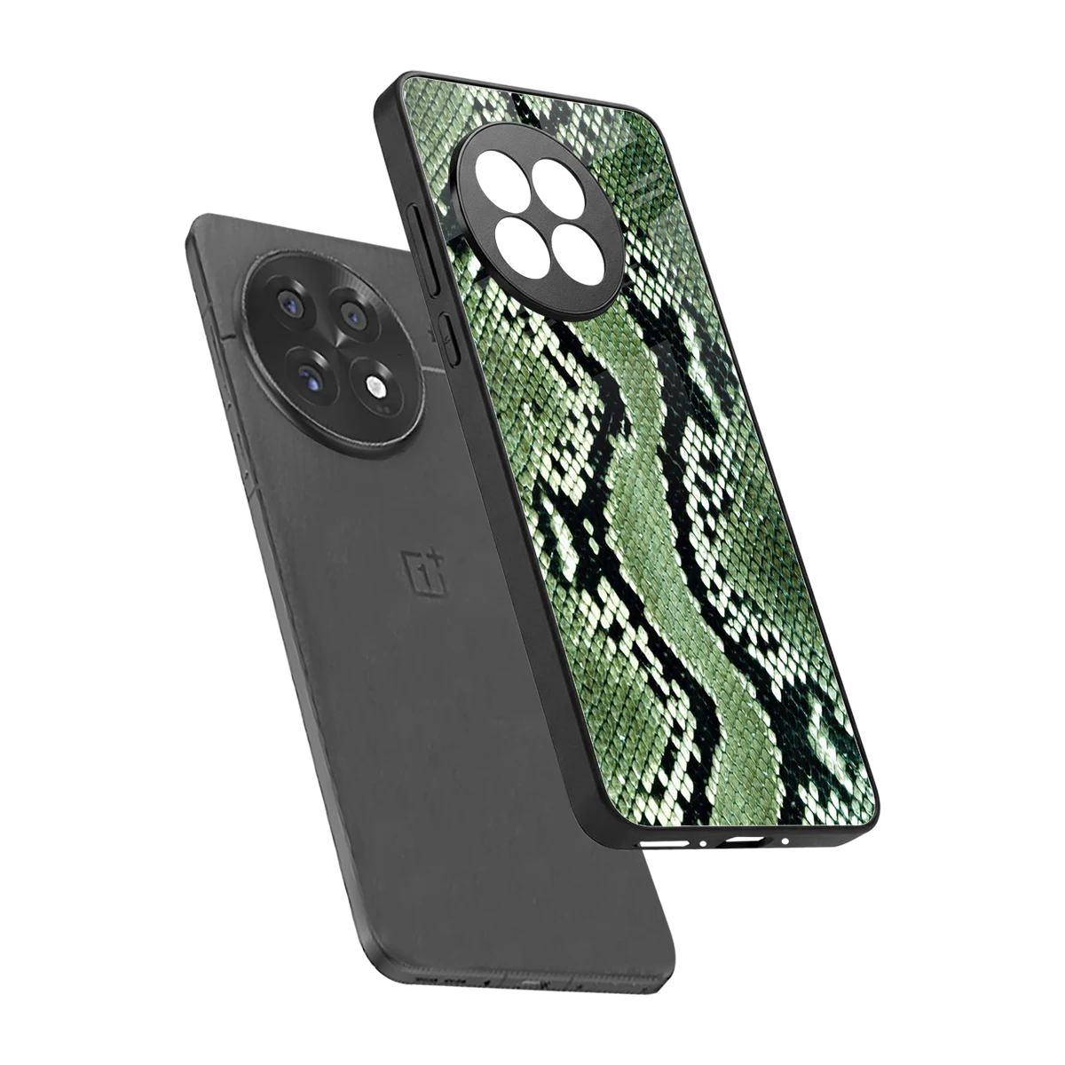Venom Green sleek oneplus 13r cover with tempered glass back and TPU edges