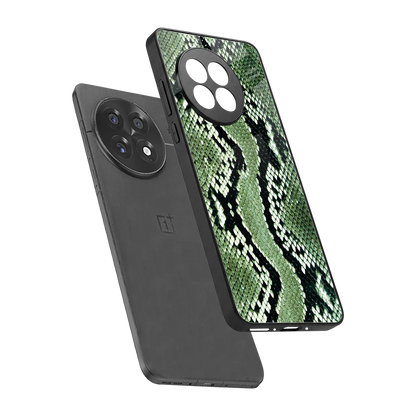 Venom Green sleek oneplus 13r cover with tempered glass back and TPU edges