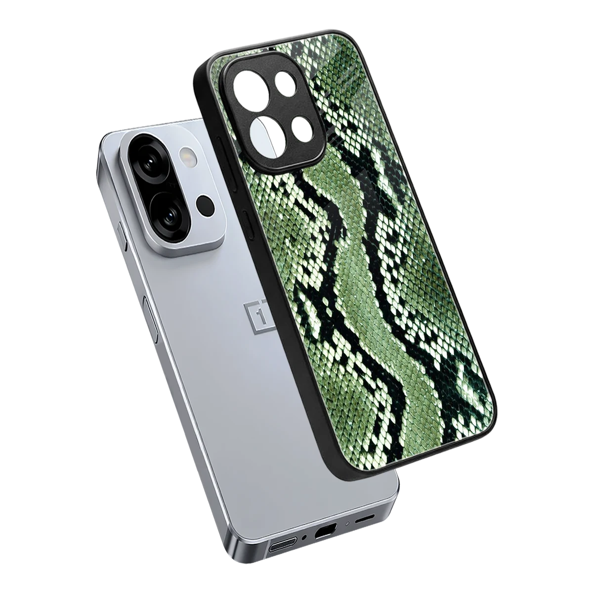 Venom Green sleek oneplus 13s cover with tempered glass back and TPU edges