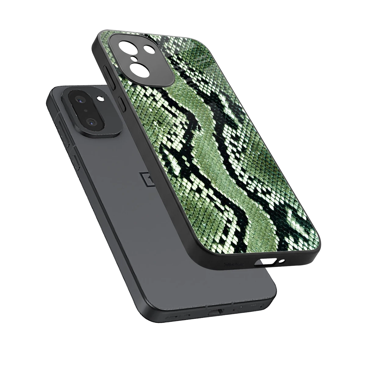 Venom Green sleek oneplus 15r cover with tempered glass back and TPU edges