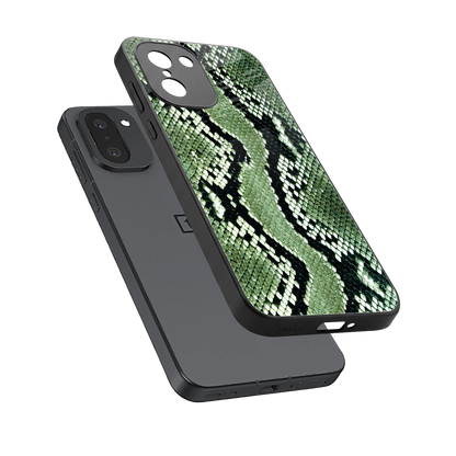 Venom Green sleek oneplus 15r cover with tempered glass back and TPU edges