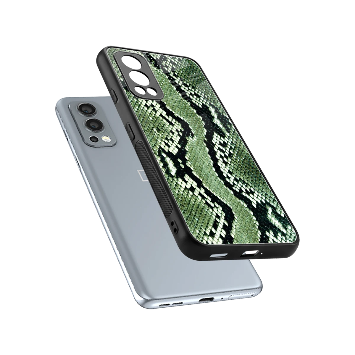 Venom Green sleek oneplus nord 2 cover with tempered glass back and TPU edges