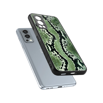 Venom Green sleek oneplus nord 2 cover with tempered glass back and TPU edges