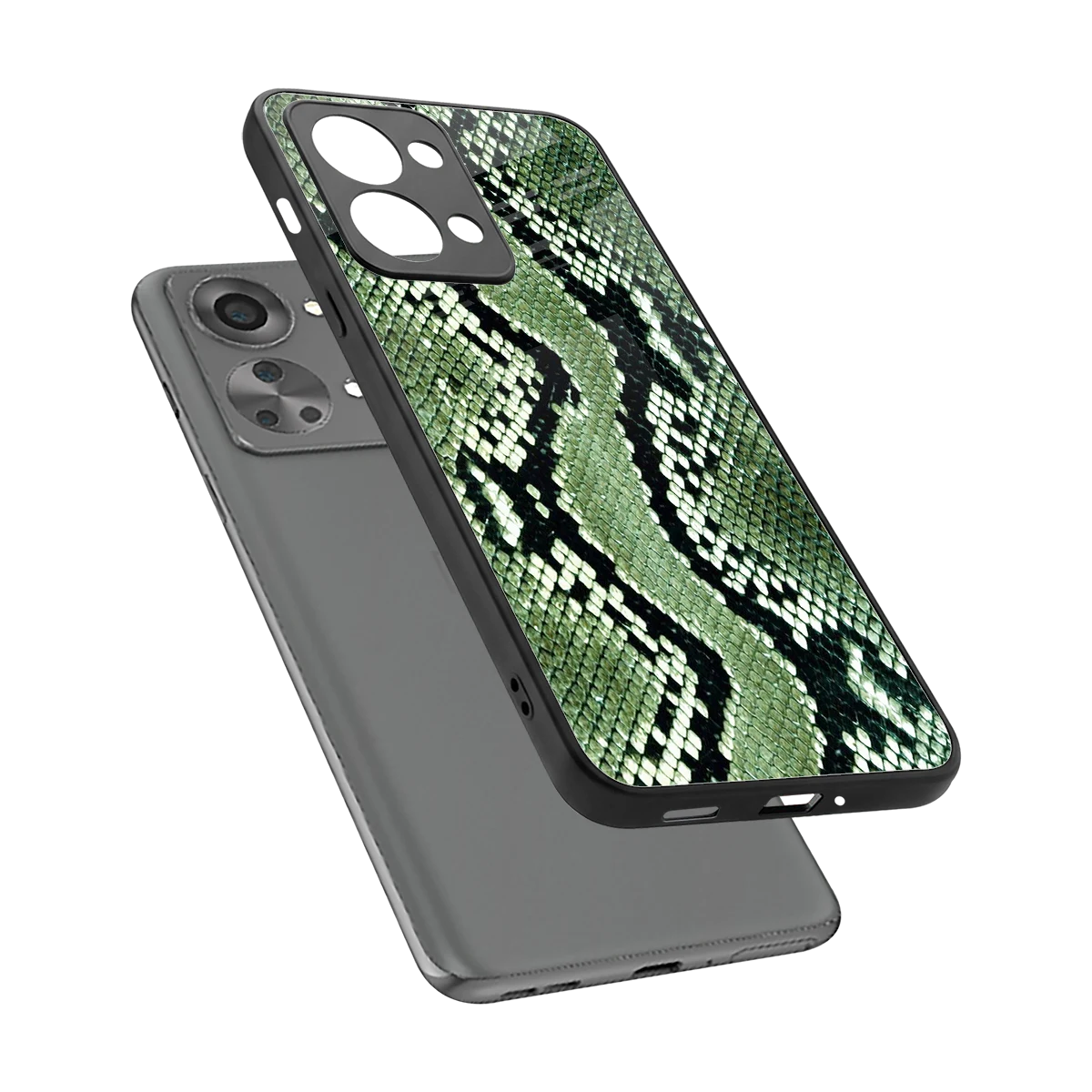 Venom Green sleek oneplus nord 2t cover with tempered glass back and TPU edges