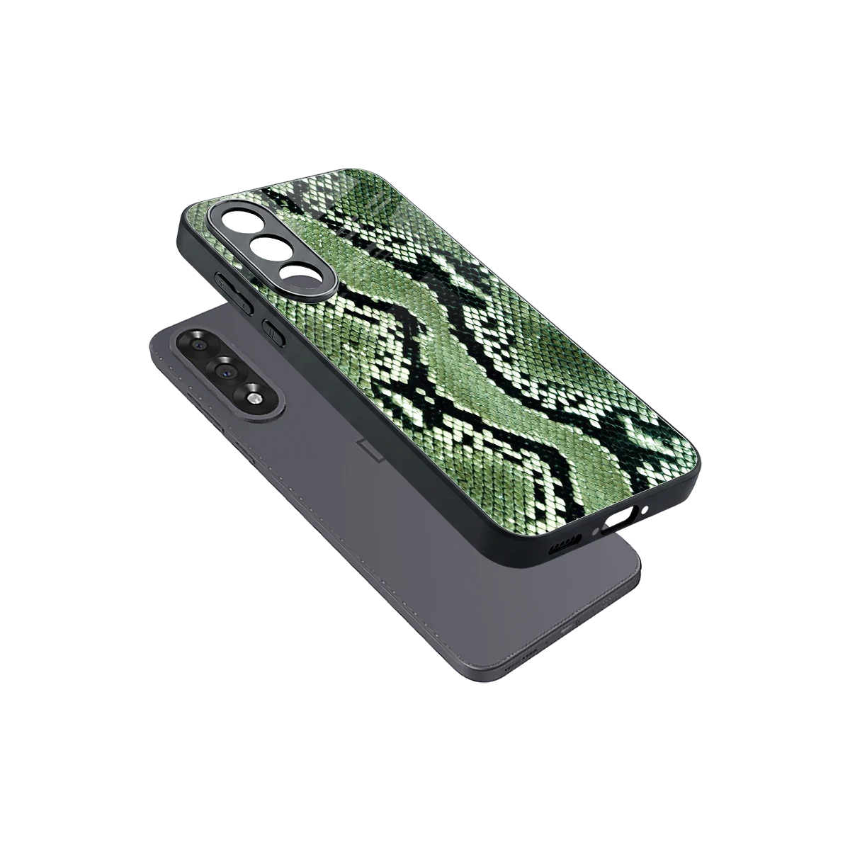 Venom Green sleek oneplus nord 5 cover with tempered glass back and TPU edges